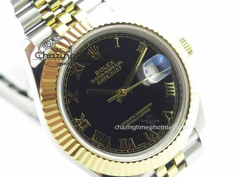 MiroTime 0324 DateJust II 41mm SS YG BP Maker Best Edition Black Roman Dial On Jubilee Bracelet A DailyWear 3665